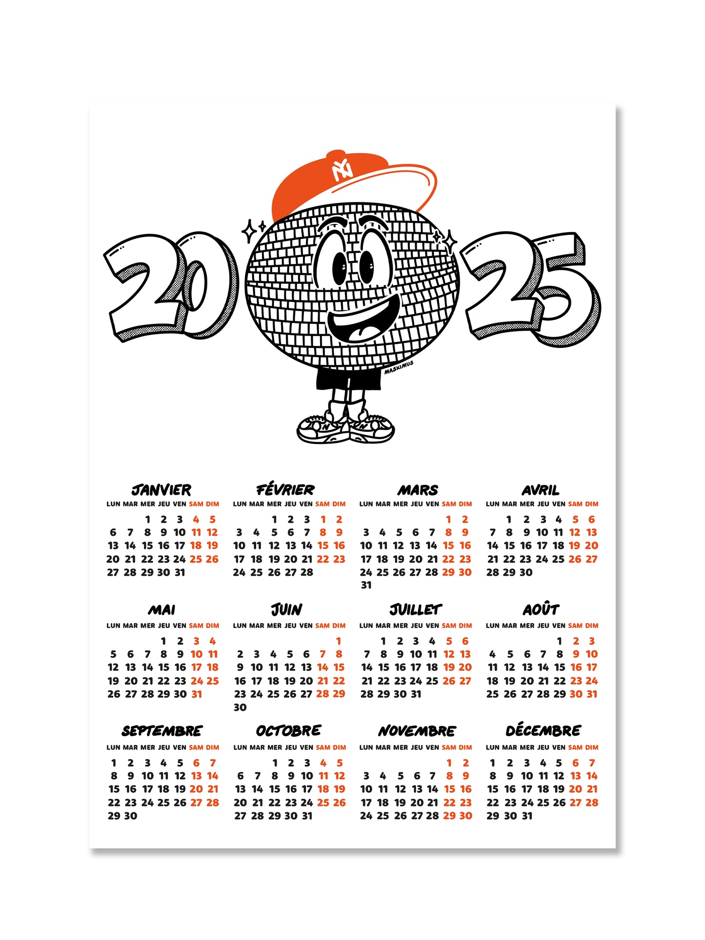 Calendrier 2025 - "Disco Ball"